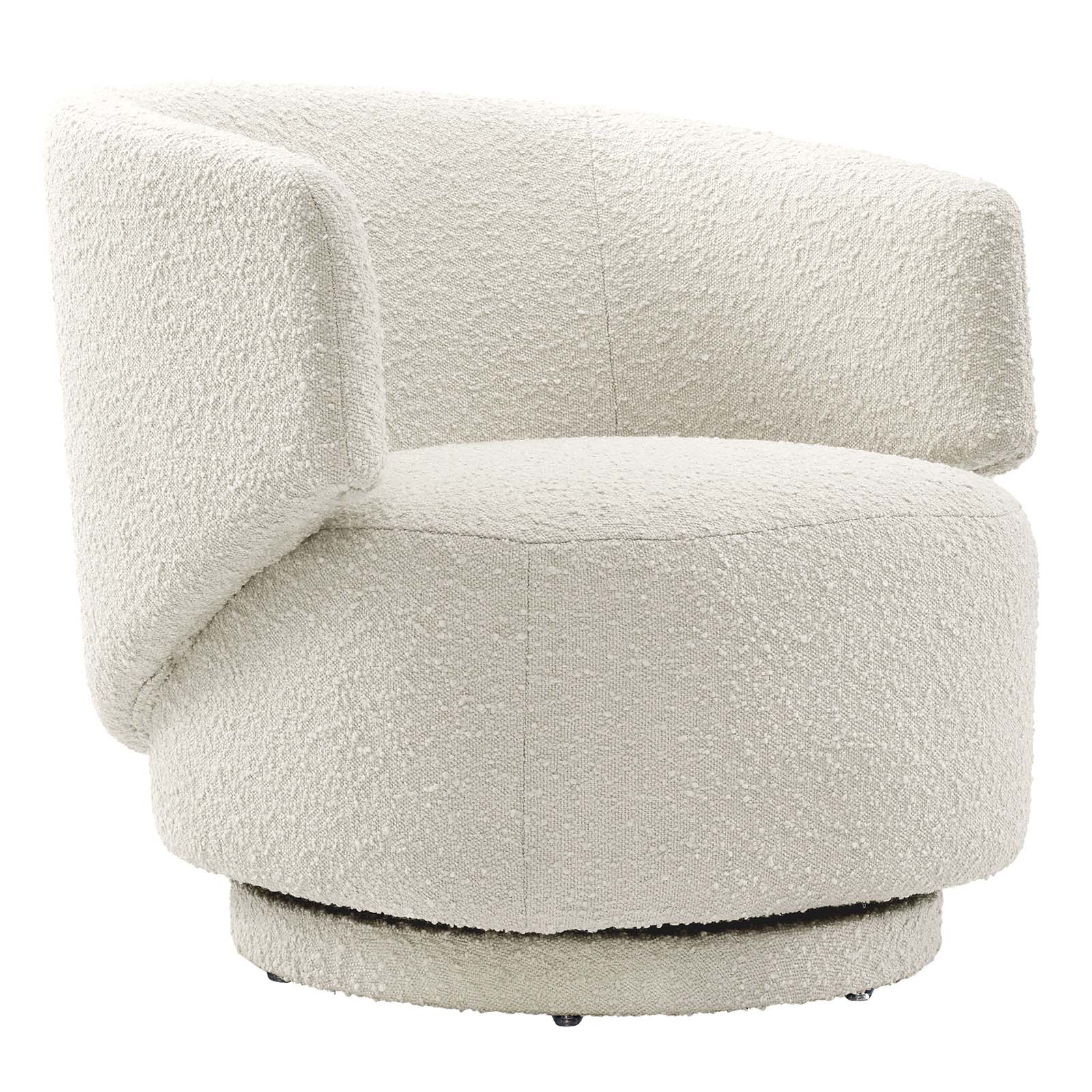 Celestia Boucle Fabric Fabric and Wood Swivel Chair By Modway - EEI-6357 | Lounge Chairs - 2