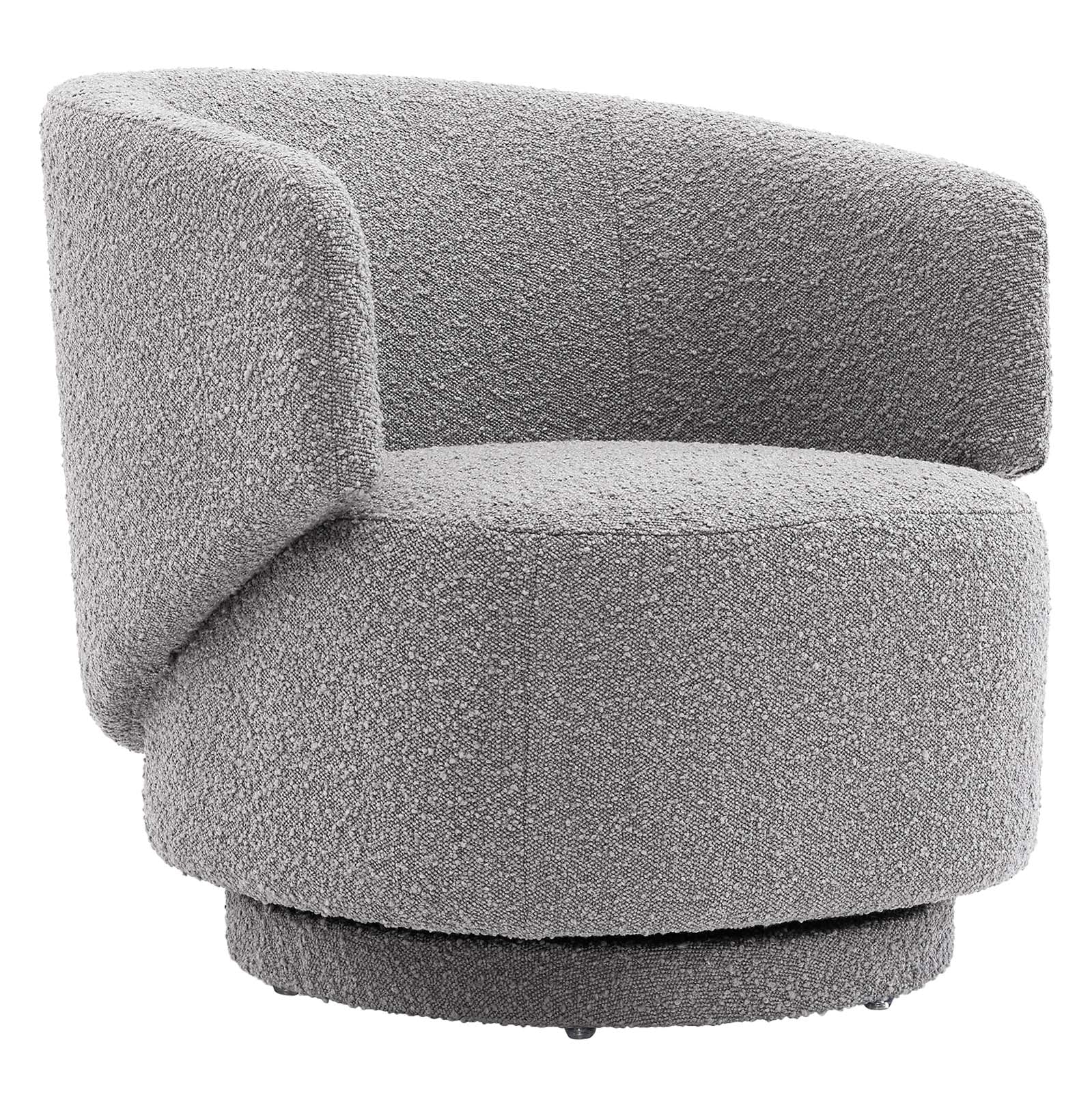 Celestia Boucle Fabric Fabric and Wood Swivel Chair By Modway - EEI-6357 | Lounge Chairs - 3