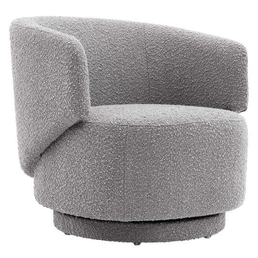 Celestia Boucle Fabric Fabric and Wood Swivel Chair By Modway - EEI-6357 | Lounge Chairs - 3