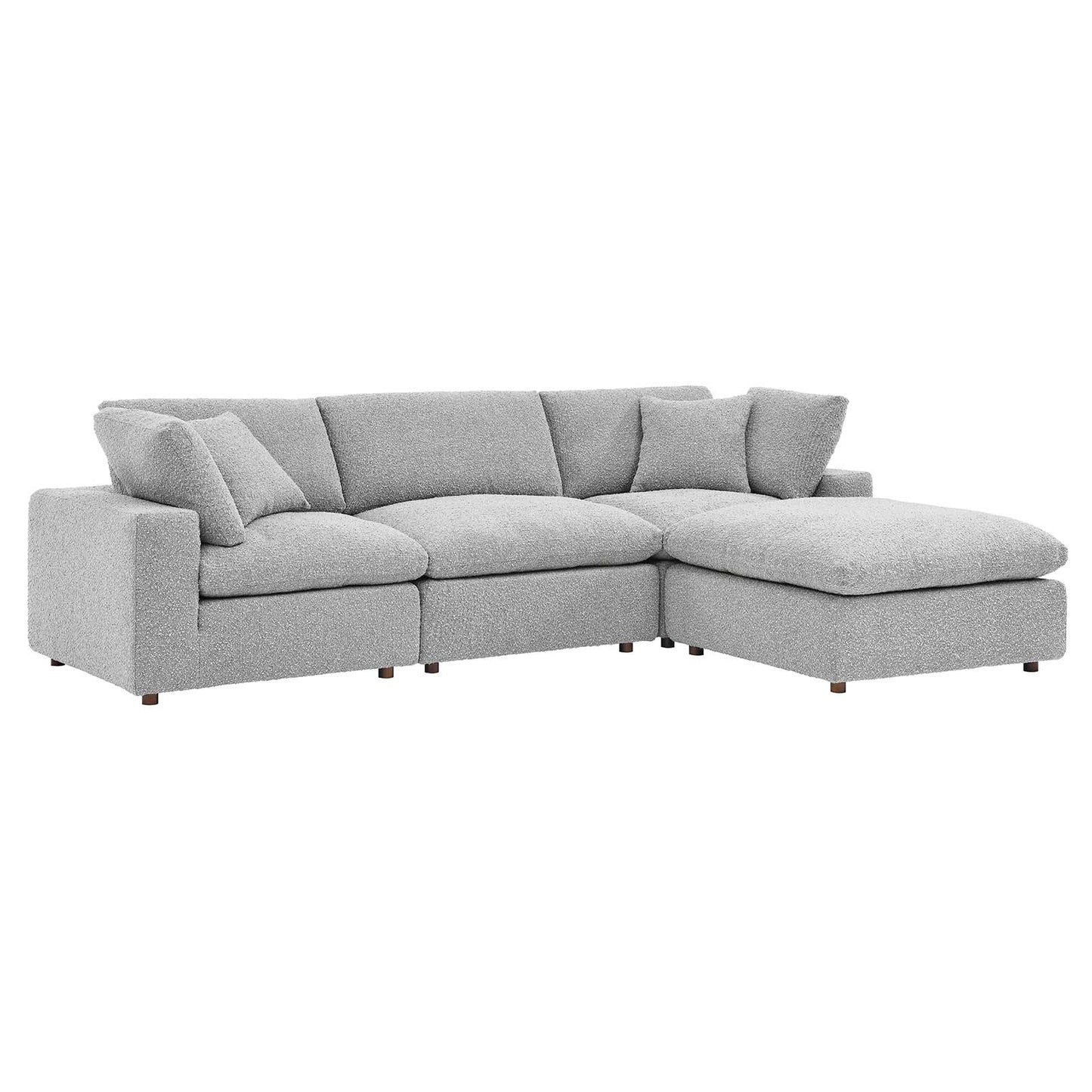 Commix Down Filled Overstuffed Boucle Fabric 4-Piece Sectional Sofa By Modway - EEI-6363 | Sectional - 3