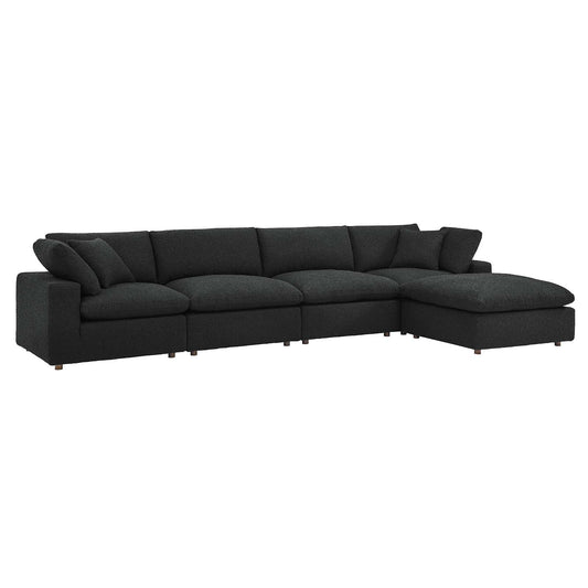 Commix Down Filled Overstuffed Boucle Fabric 5-Piece Sectional Sofa By Modway - EEI-6365 | Sectional