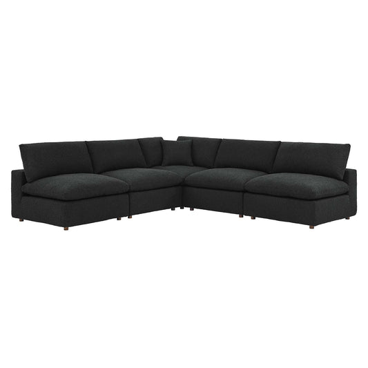 Commix Down Filled Overstuffed Boucle Fabric 5-Piece Sectional Sofa By Modway - EEI-6367 | Sectional