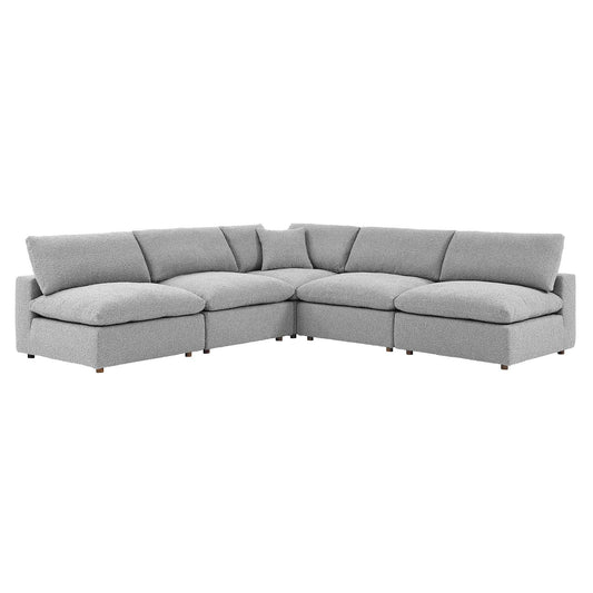 Commix Down Filled Overstuffed Boucle Fabric 5-Piece Sectional Sofa By Modway - EEI-6367 | Sectional - 3