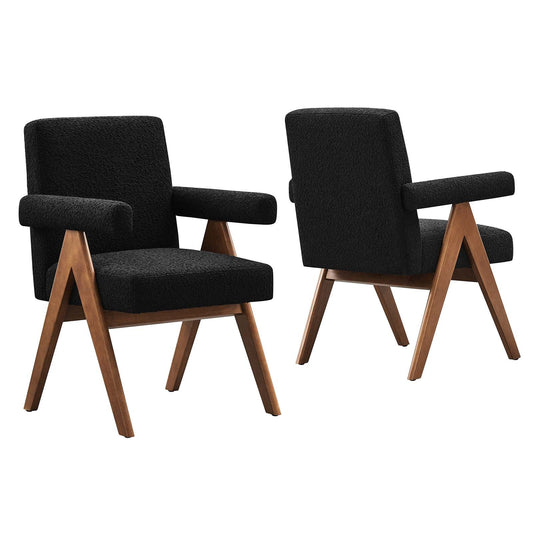 Lyra Boucle Fabric Dining Room Chair - Set of 2 By Modway - EEI-6506 | Dining Chairs | Modway