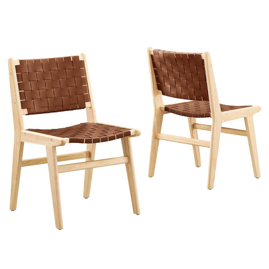 Saoirse Faux Leather Wood Dining Side Chair - Set of 2 By Modway - EEI-6544 | Dining Chairs | Modway