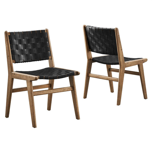 Saoirse Faux Leather Wood Dining Side Chair - Set of 2 By Modway - EEI-6544 | Dining Chairs | Modway - 2
