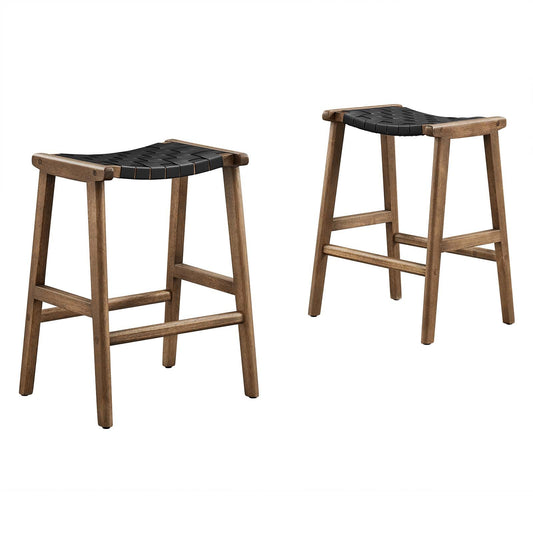 Saoirse Faux Leather Wood Counter Stool - Set of 2 By Modway - EEI-6547 | Counter Stools | Modway - 2