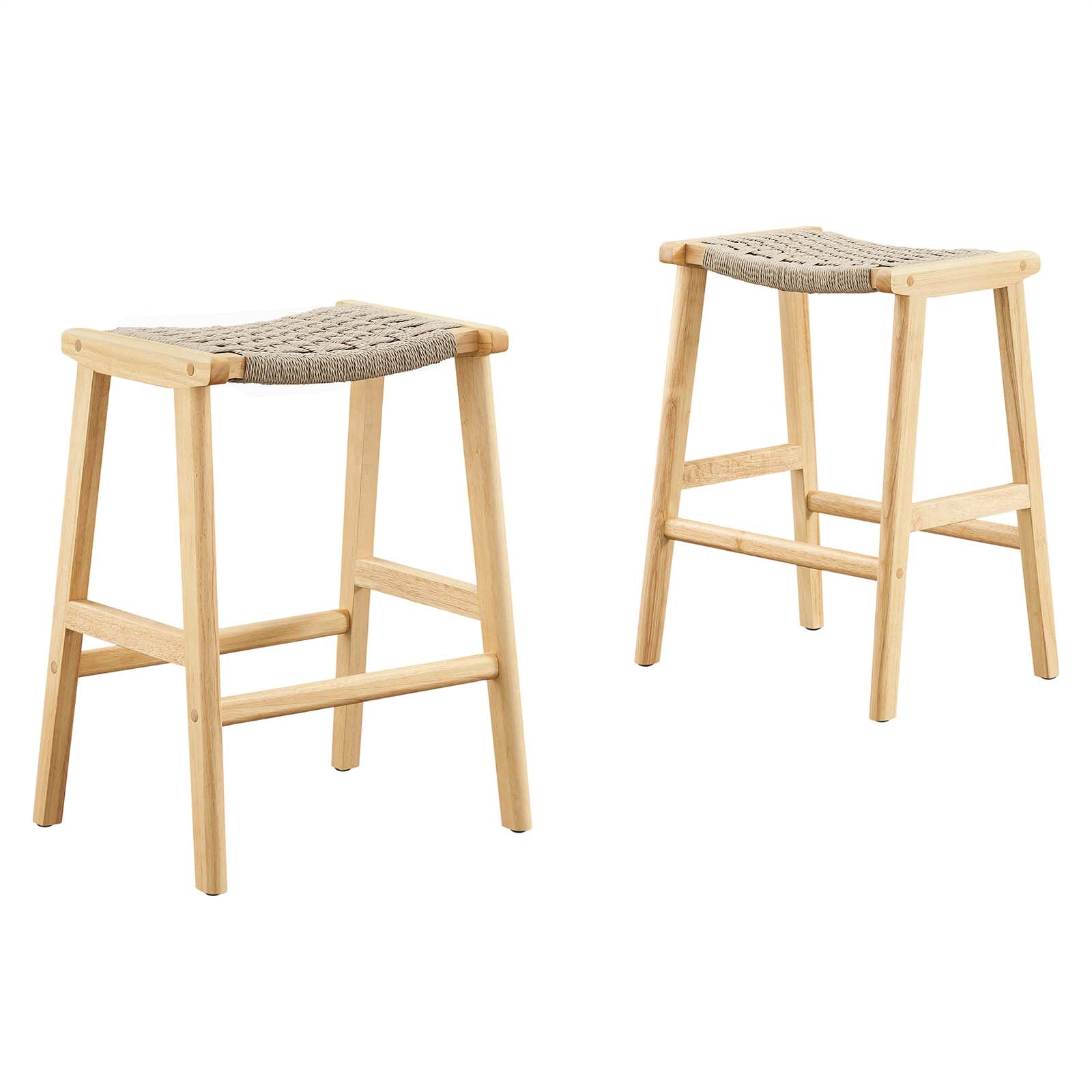 Saoirse Woven Rope Wood Counter Stool - Set of 2 By Modway - EEI-6548 | Counter Stools | Modway - 2