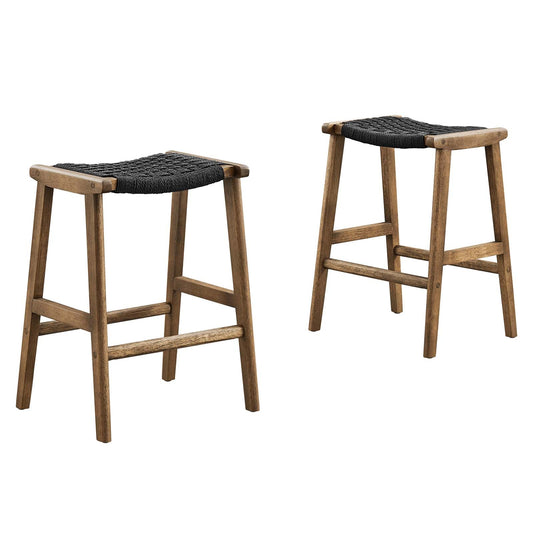 Saoirse Woven Rope Wood Counter Stool - Set of 2 By Modway - EEI-6548 | Counter Stools | Modway - 3