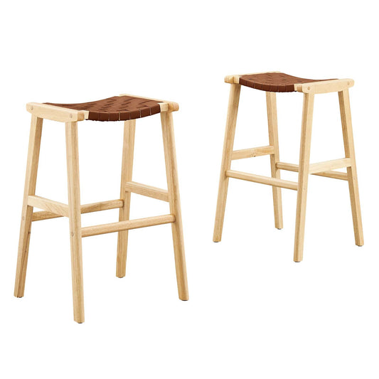 Saoirse Faux Leather Wood Bar Stool - Set of 2 By Modway - EEI-6549 | Bar Stools | Modway