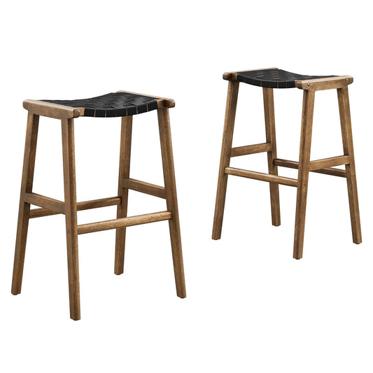 Saoirse Faux Leather Wood Bar Stool - Set of 2 By Modway - EEI-6549 | Bar Stools | Modway - 2