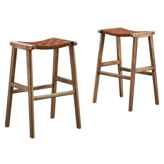 Saoirse Faux Leather Wood Bar Stool - Set of 2 By Modway - EEI-6549 | Bar Stools | Modway - 3