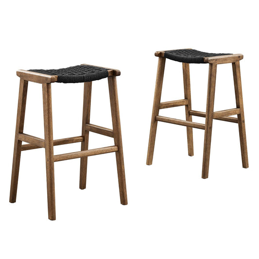 Saoirse Woven Rope Wood Bar Stool - Set of 2 By Modway - EEI-6550 | Bar Stools | Modway - 3