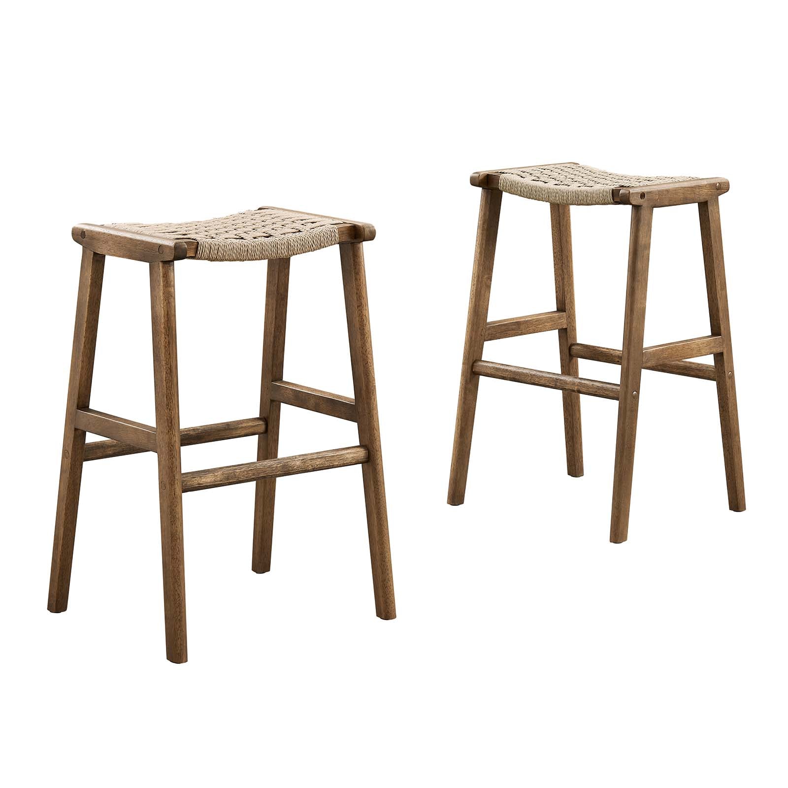 Saoirse Woven Rope Wood Bar Stool - Set of 2 By Modway - EEI-6550 | Bar Stools | Modway - 4