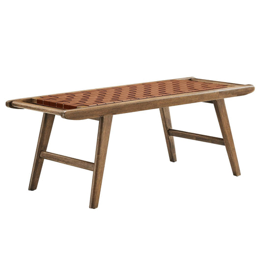 Saoirse 47" Faux Leather Wood Bench By Modway - EEI-6551 | Benches | Modway - 3