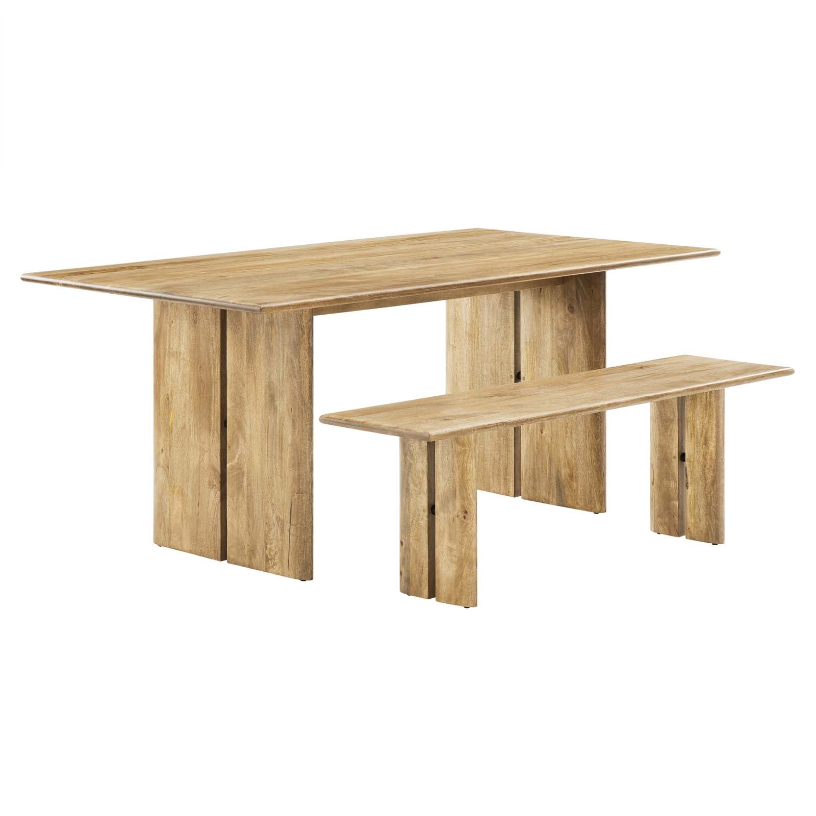 Amistad 72" Wood Dining Table and Bench Set By Modway - EEI-6559 | Dining Sets