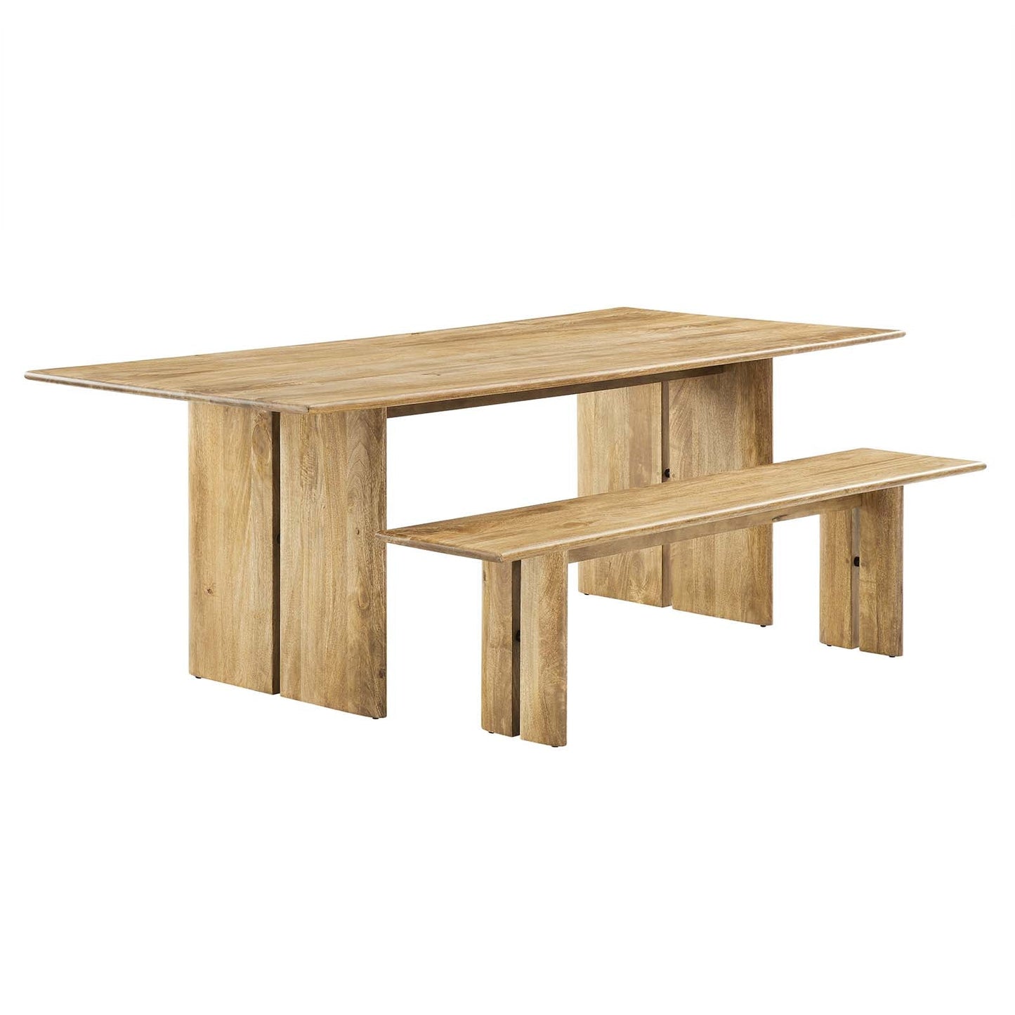 Amistad 86" Wood Dining Table and Bench Set By Modway - EEI-6560 | Dining Sets