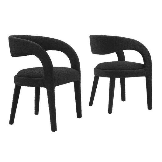 Pinnacle Boucle Upholstered Dining Chair Set of Two By Modway - EEI-6562 | Dining Chairs | Modway