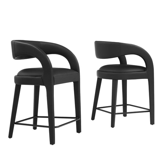 Pinnacle Vegan Leather Counter Stool Set of Two By Modway - EEI-6564 | Counter Stools | Modway