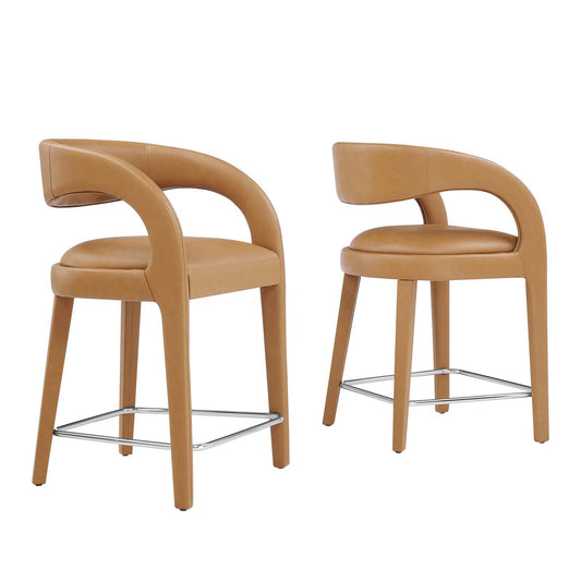 Pinnacle Vegan Leather Counter Stool Set of Two By Modway - EEI-6564 | Counter Stools | Modway - 2