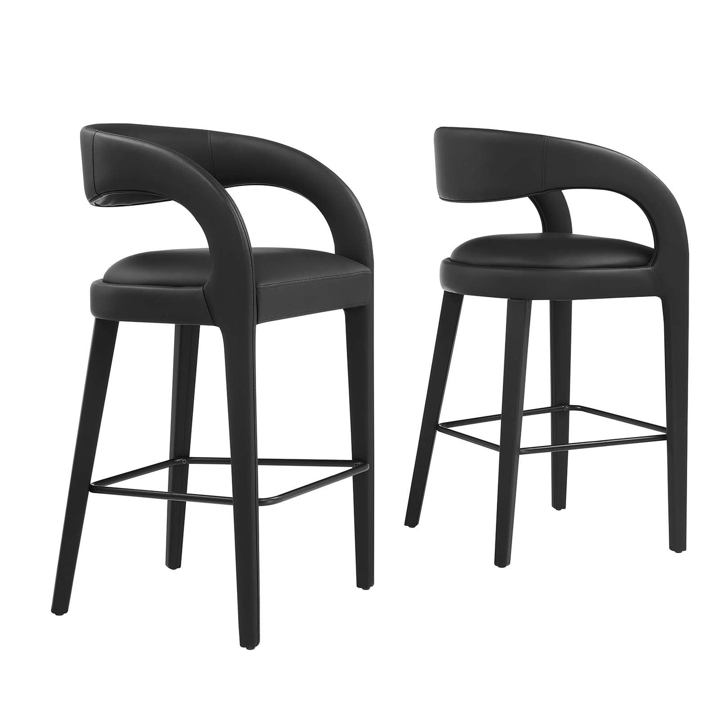Pinnacle Vegan Leather Bar Stool Set of Two By Modway - EEI-6567 | Bar Stools | Modway