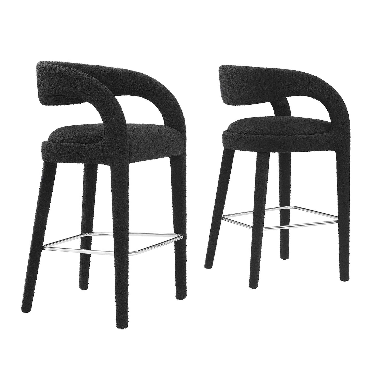 Pinnacle Boucle Upholstered Bar Stool Set of Two By Modway - EEI-6568 | Bar Stools | Modway