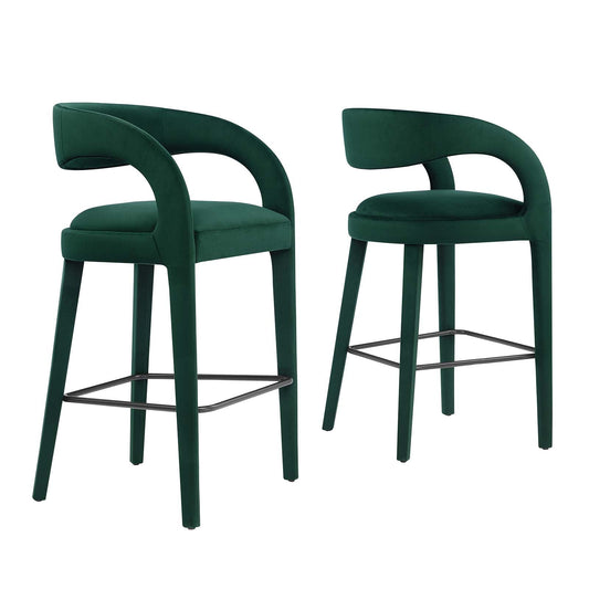 Pinnacle Performance Velvet Bar Stool Set of Two By Modway - EEI-6569 | Bar Stools | Modway - 2