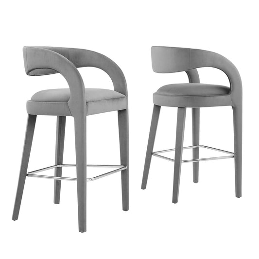 Pinnacle Performance Velvet Bar Stool Set of Two By Modway - EEI-6569 | Bar Stools | Modway - 3