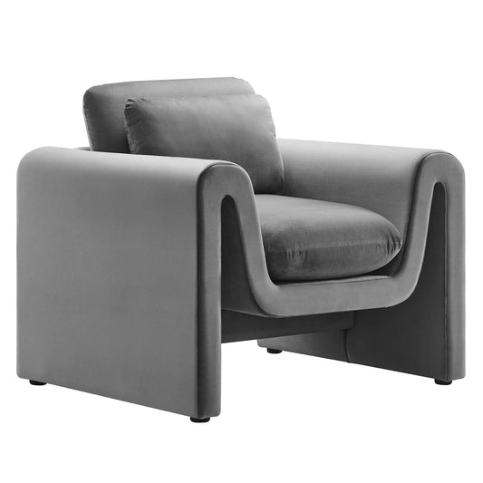 Waverly Performance Velvet Armchair By Modway - EEI-6576 | Armchairs | Modishstore - 2