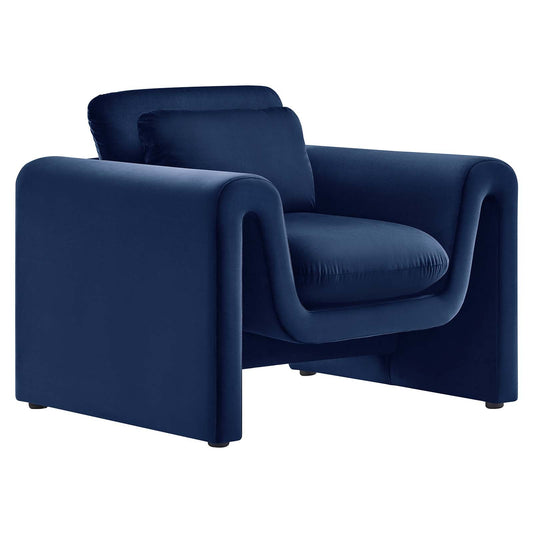 Waverly Performance Velvet Armchair By Modway - EEI-6576 | Armchairs | Modishstore - 3