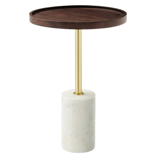 Amina Round Acacia Wood Side Table By Modway - EEI-6607 | Side Tables - 2