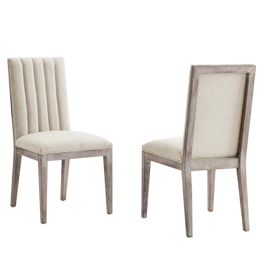 Maisonette French Vintage Tufted Fabric Dining Side Chairs Set of 2 By Modway - EEI-6623 | Dining Chairs