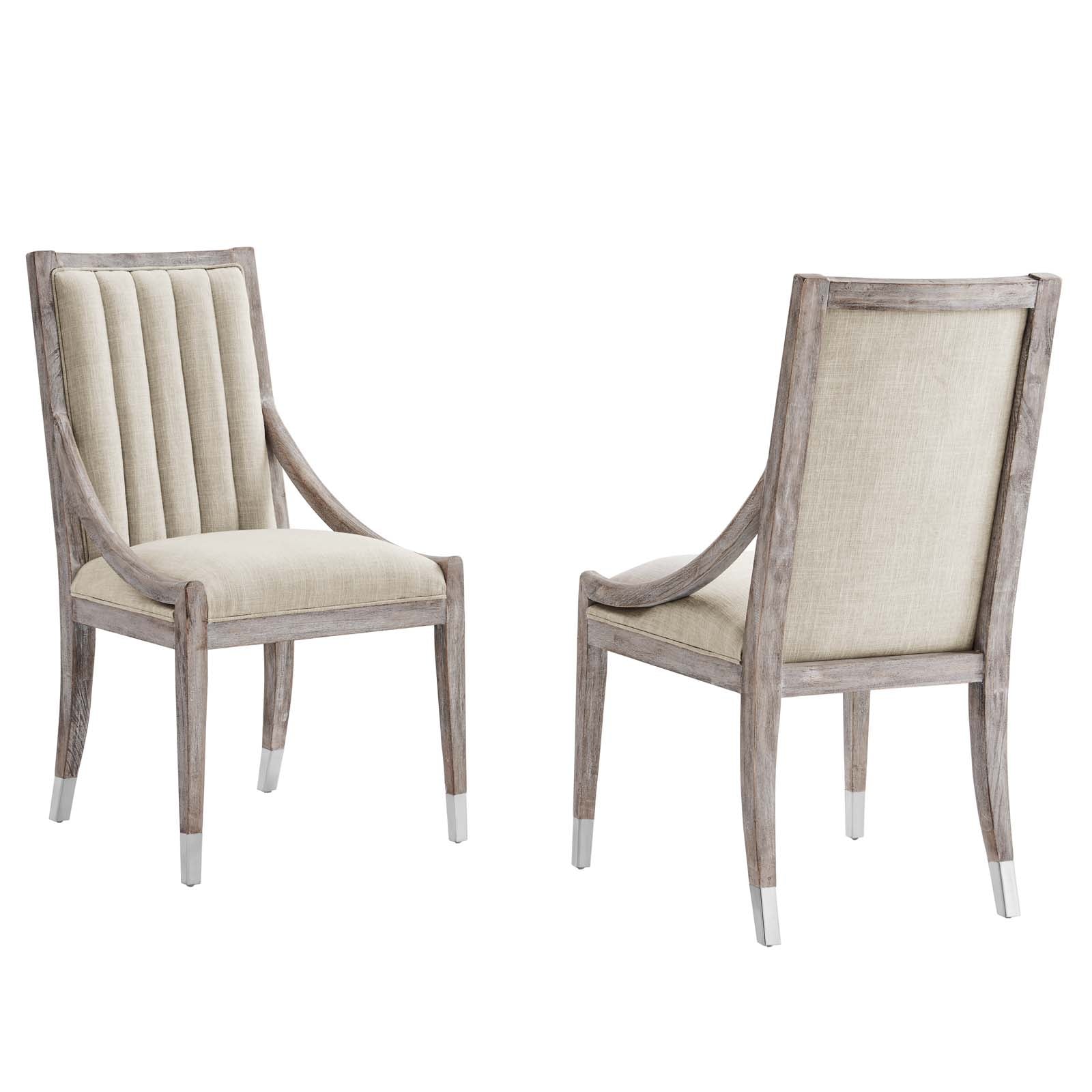 Maison French Vintage Tufted Fabric Dining Armchairs Set of 2 By Modway - EEI-6624 | Dining Chairs