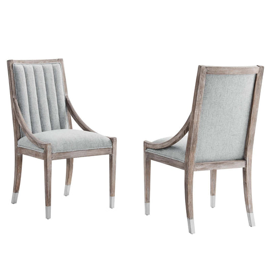 Maison French Vintage Tufted Fabric Dining Armchairs Set of 2 By Modway - EEI-6624 | Dining Chairs - 2