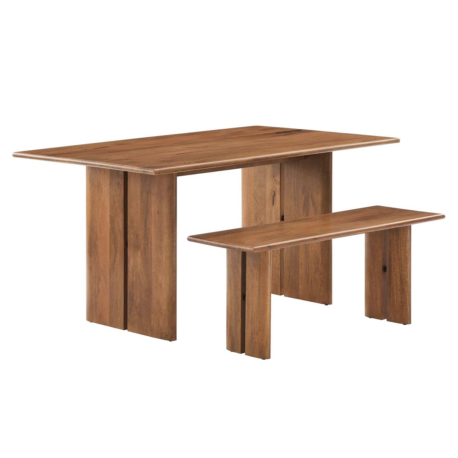 Amistad 60" Wood Dining Table and Bench Set By Modway - EEI-6690 | Dining Sets - 2