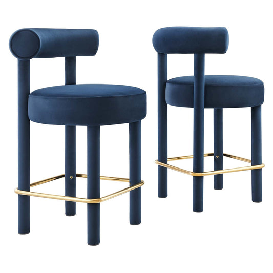 Toulouse Performance Velvet Counter Stool - Set of 2 By Modway - EEI-6708 | Counter Stools | Modway - 3