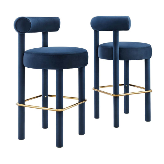 Toulouse Performance Velvet Bar Stool - Set of 2 By Modway - EEI-6710 | Bar Stools | Modway - 3