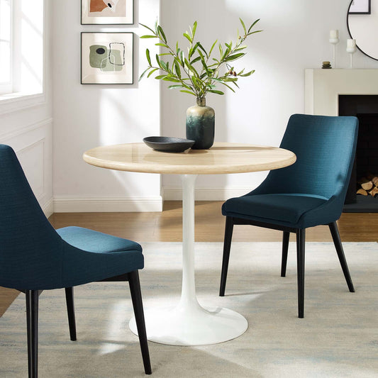 Lippa 36” Round Artificial Travertine  Dining Table By Modway - EEI-6748 | Dining Tables