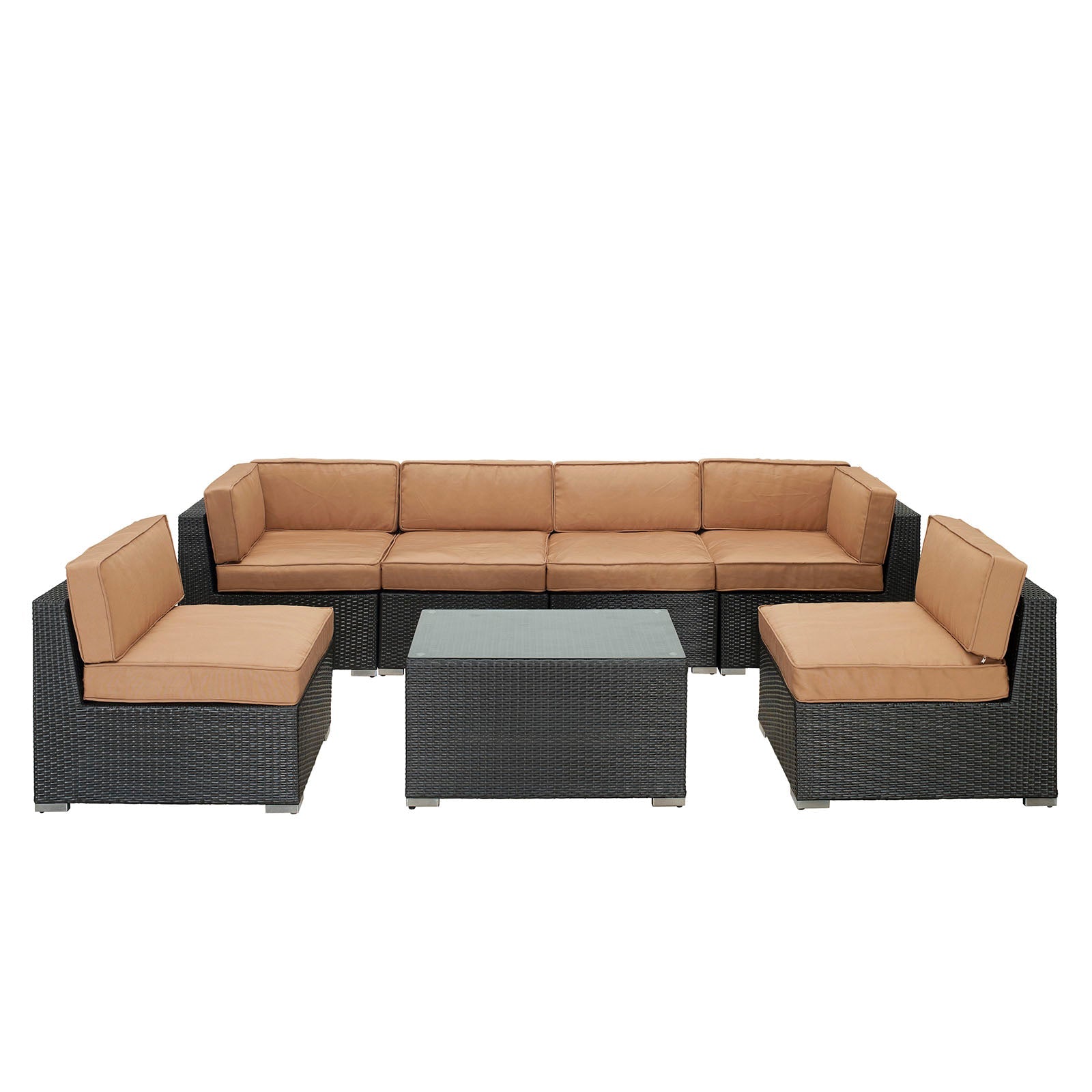 Aero 7 Piece Outdoor Patio Sectional Set By Modway - EEI-695 | Outdoor Sofas, Loveseats & Sectionals - 3