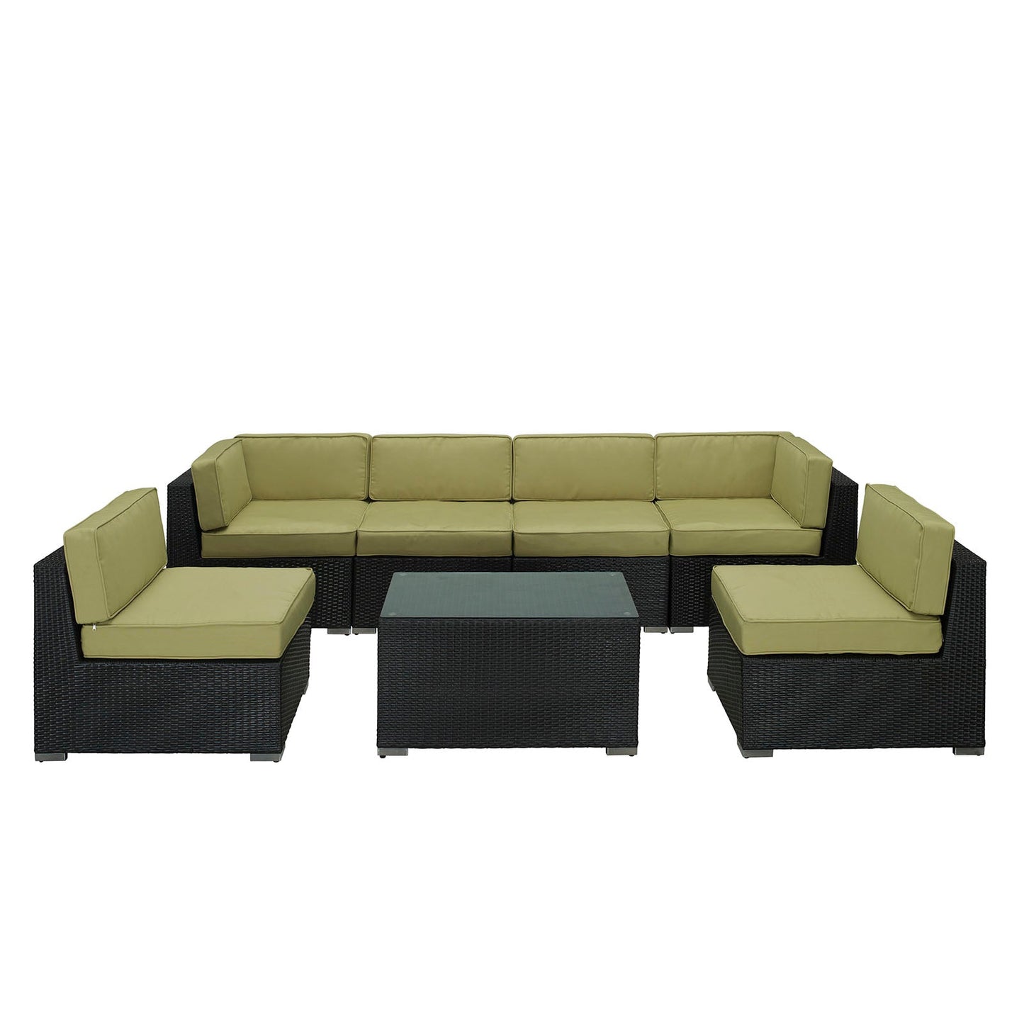 Aero 7 Piece Outdoor Patio Sectional Set By Modway - EEI-695 | Outdoor Sofas, Loveseats & Sectionals - 2
