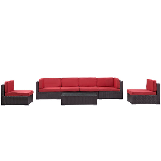 Aero 7 Piece Outdoor Patio Sectional Set By Modway - EEI-695 | Outdoor Sofas, Loveseats & Sectionals - 8