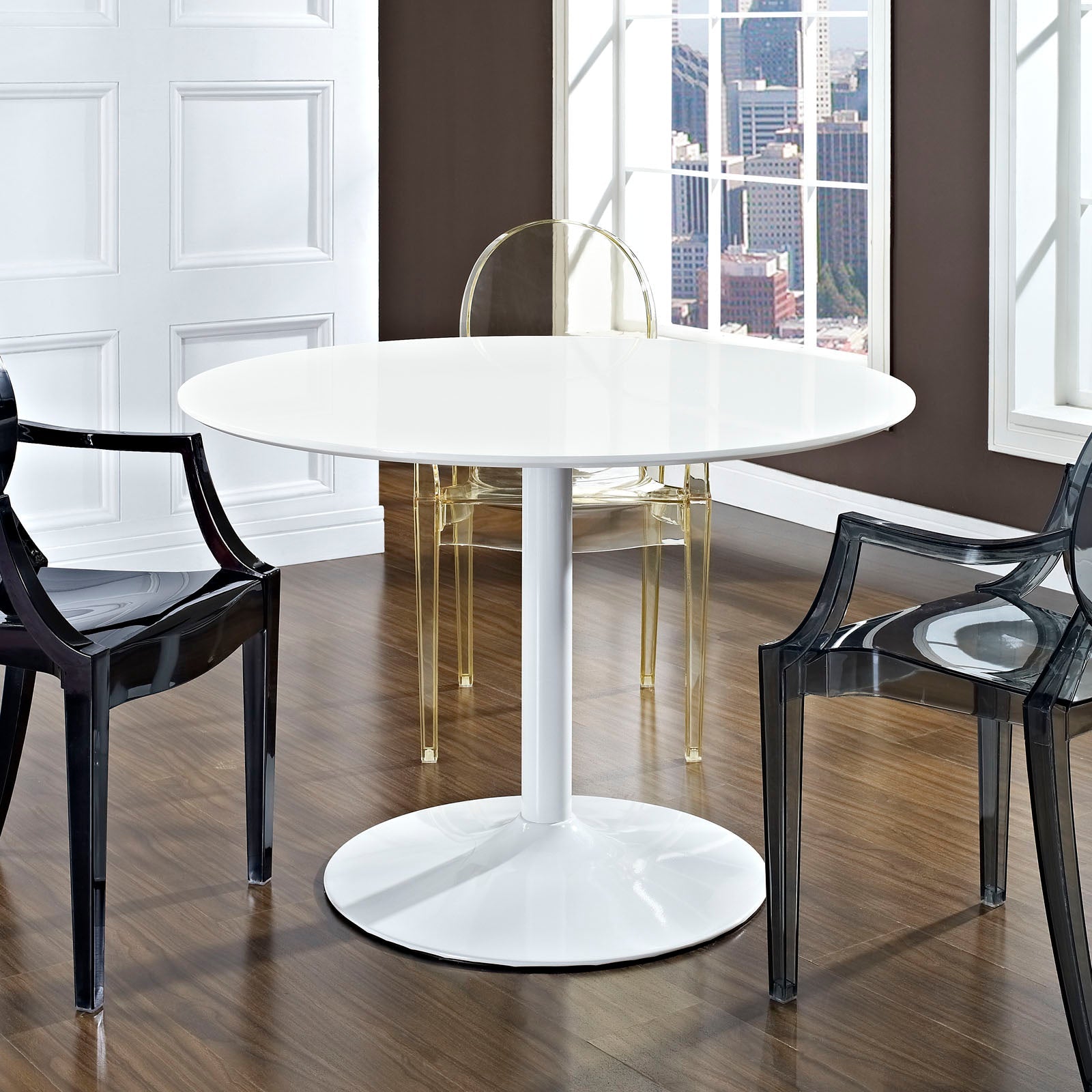 Modway Revolve Round Wood Dining Table - White | Dining Tables | Modishstore-2