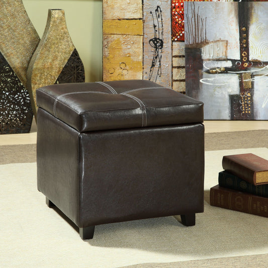 Modway Treasure Upholstered Vinyl Ottoman - Espresso | Ottomans | Modishstore