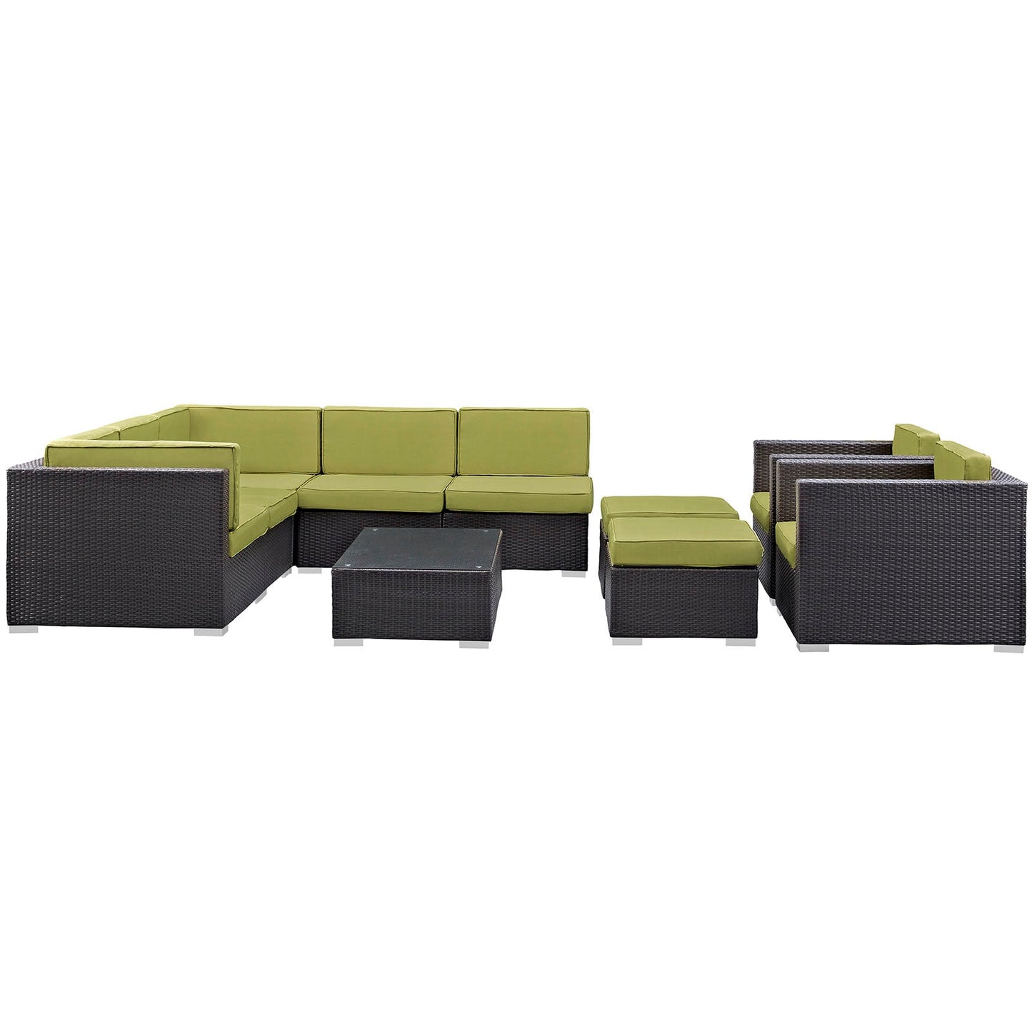 Avia 10 Piece Outdoor Patio Sectional Set By Modway - EEI-826 | Outdoor Sofas, Loveseats & Sectionals - 2