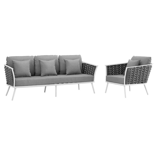 Modway Stance 2 Piece Outdoor Patio Aluminum Sectional Sofa Set-EEI-3164 | Outdoor Sofas, Loveseats & Sectionals | Modishstore