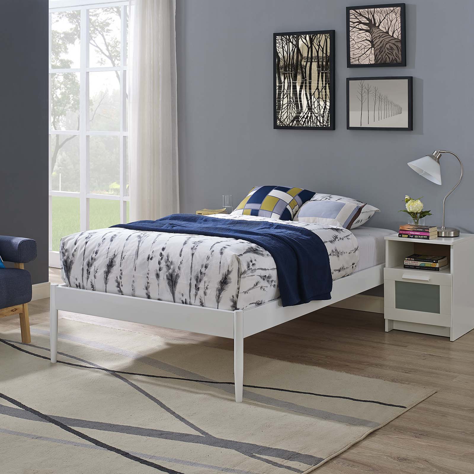 Modway Elsie Twin Bed Frame - White | Beds