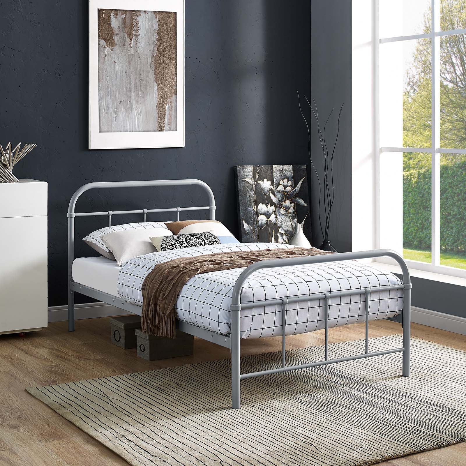 Maisie Twin Stainless Steel Bed Frame By Modway - MOD-5531 | Beds