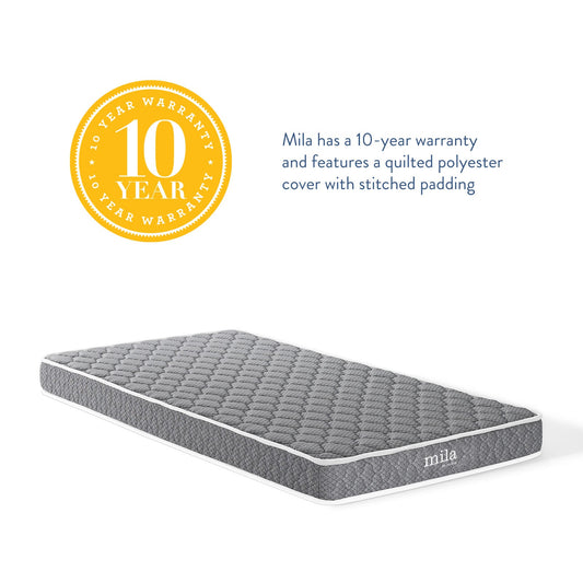 Modway Emma 6" Twin Mattress - White | Mattresses