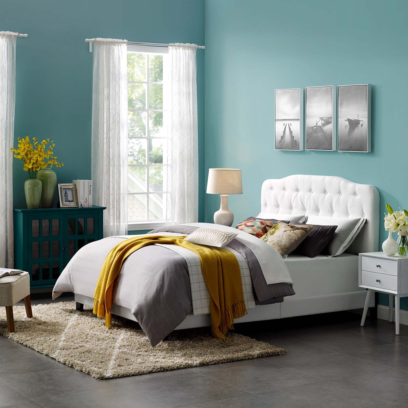 Modway Amelia Queen Upholstered Fabric Bed | Beds | 