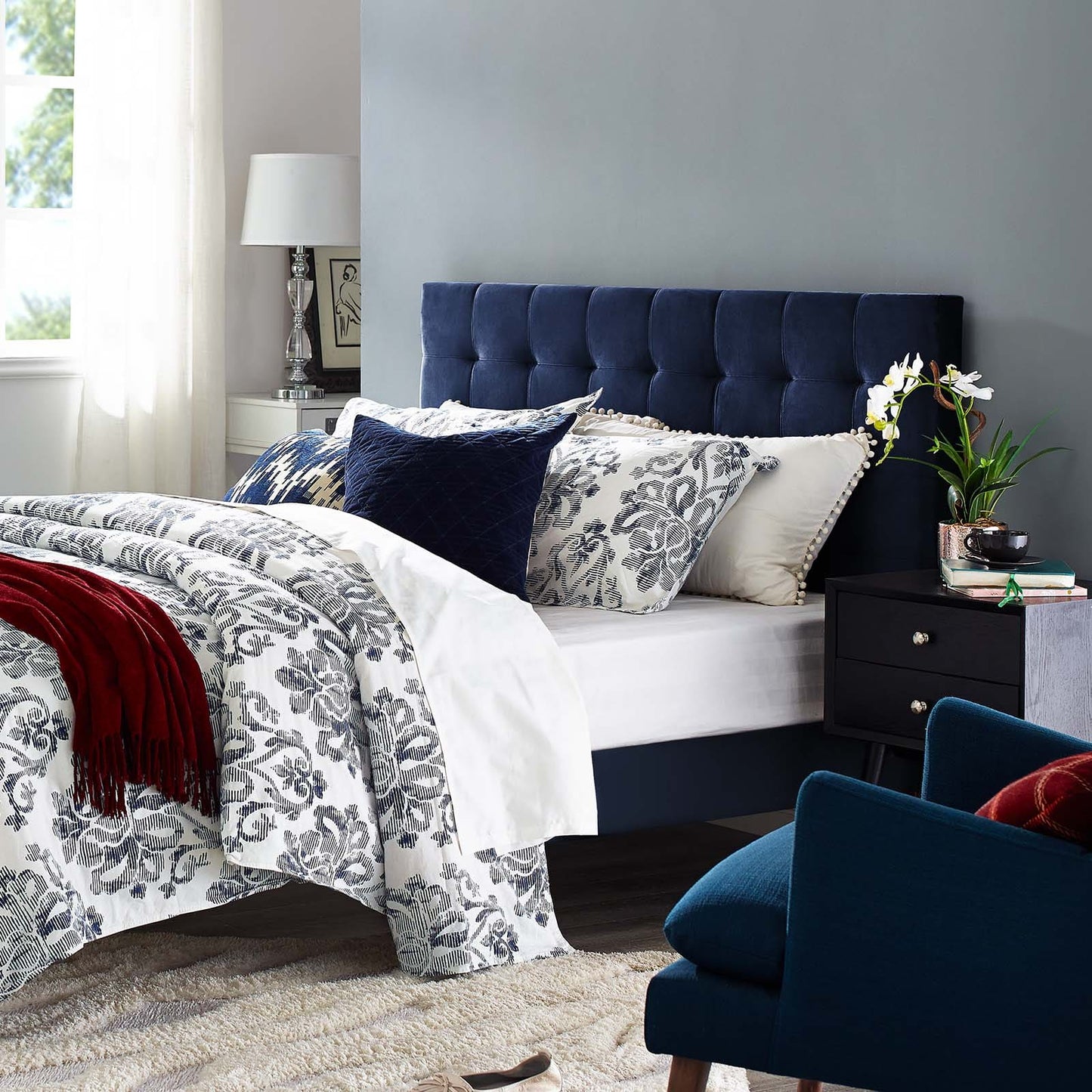 Modway Paisley Tufted Twin Upholstered Performance Velvet Headboard | Headboards | Modishstore-3
